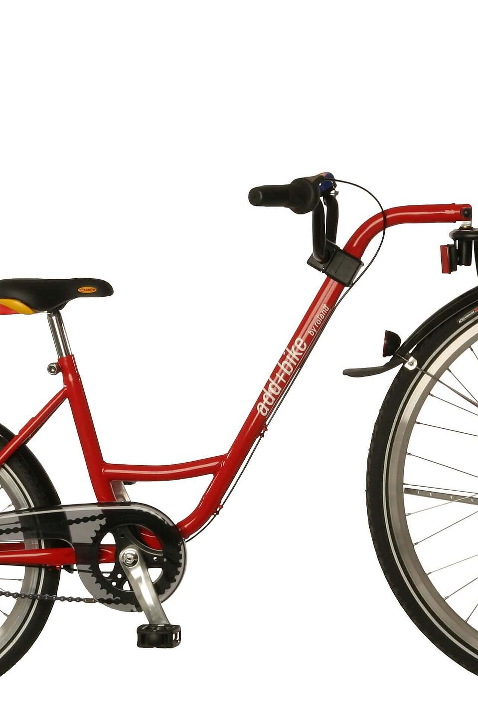 Ein Trailerbike wird an ein Zugrad gekoppelt. Ein Trailerbike wird an ein Zugrad gekoppelt.